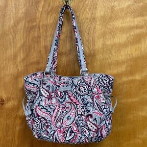 Vera Bradley Pink and Gray Paisley Shoulder Bag